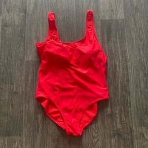 Red One Piece Swim